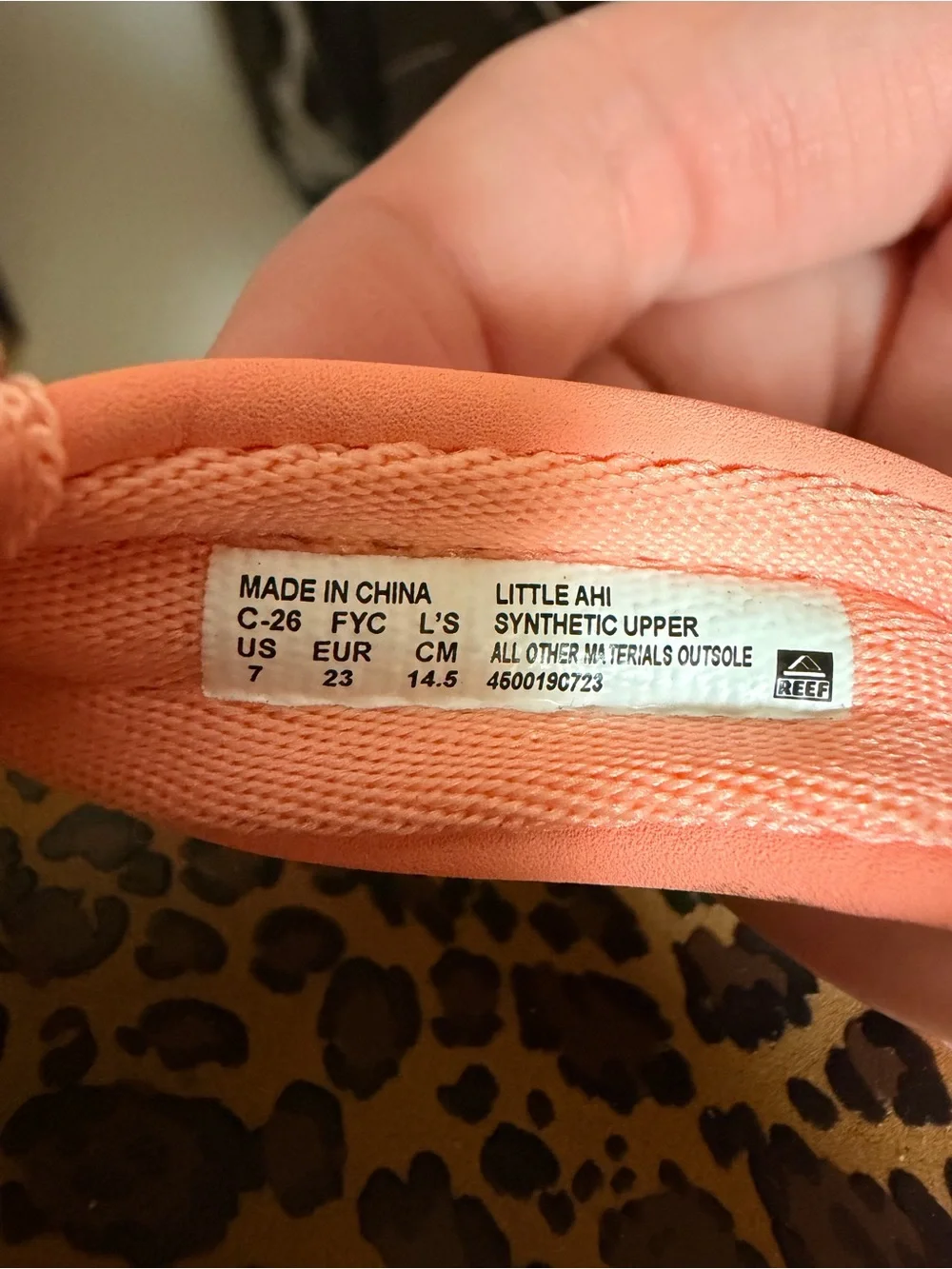 New Toddler Reef Coral Pink Flip Flop Sandals with Leopard Print